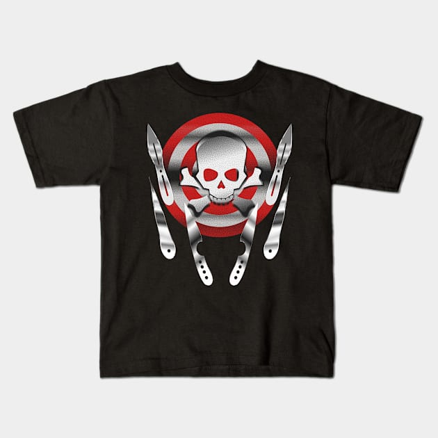 Jolly Target and Assorted Throwing Knives Kids T-Shirt by geodesyn